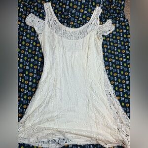 Free people cream crochet dress used L